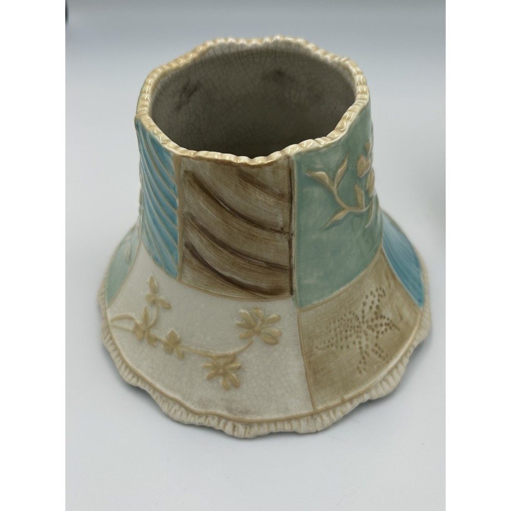 Yankee Candle shade "Patchwork" Dandelion Wildflower Country  Crackle Paint - Picture 3 of 11